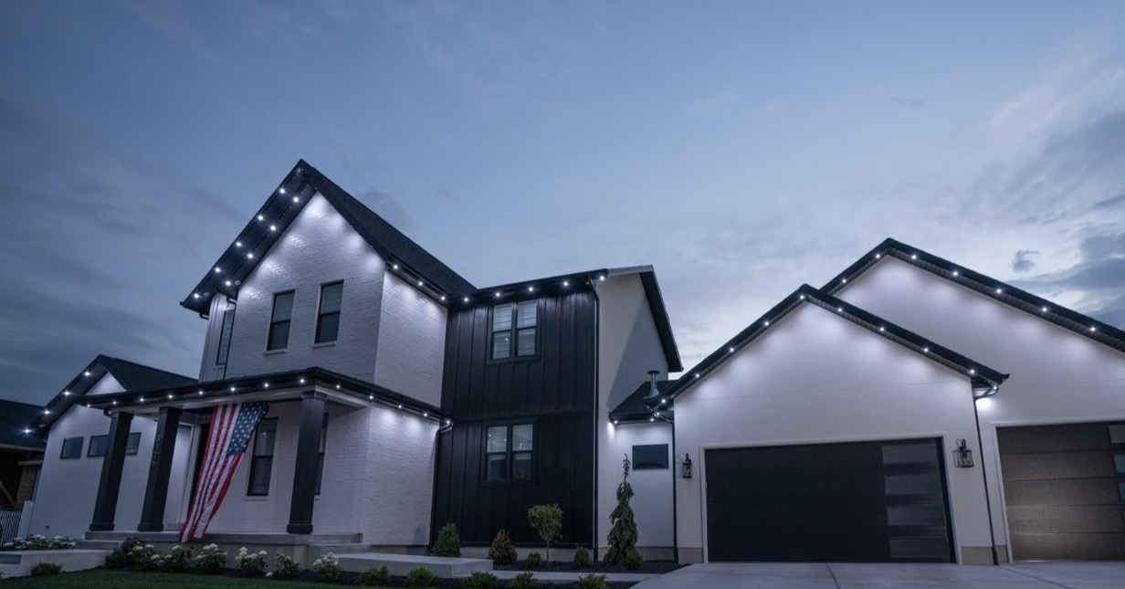 Architectural accent and security lighting installation Melbourne Florida roofline